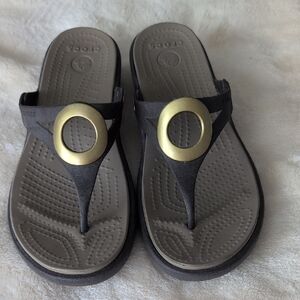 Brown and Gold Sandals